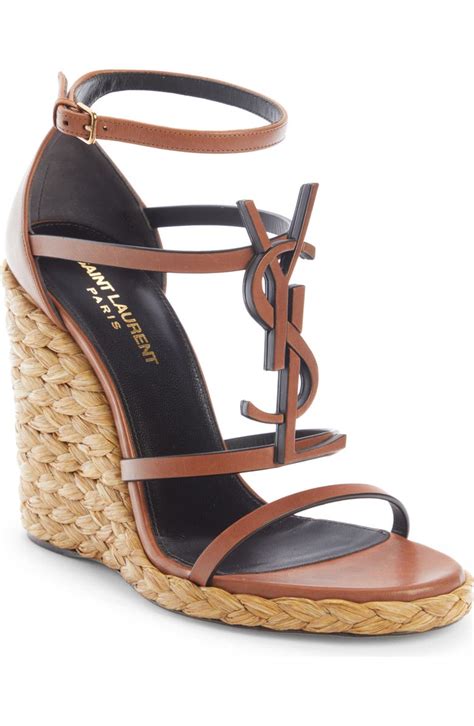 ysl cassandra rafia|Cassandra YSL Logo Raffia Wedge Sandal (Women) .